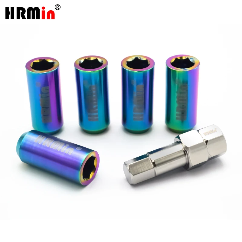 HRMin titanium lug nut M14*1.5*35/45mm10.9 grade Gr.5 titanium cone seat hexagon socket wheel nut for Tesla VW AUDI racing car