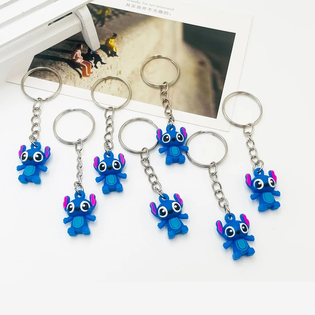 10pcs Stitch Keychain| Cartoon Lilo & Stitch Cute Doll Keyring| Fashion Bag KeyChain| Car Keychain
