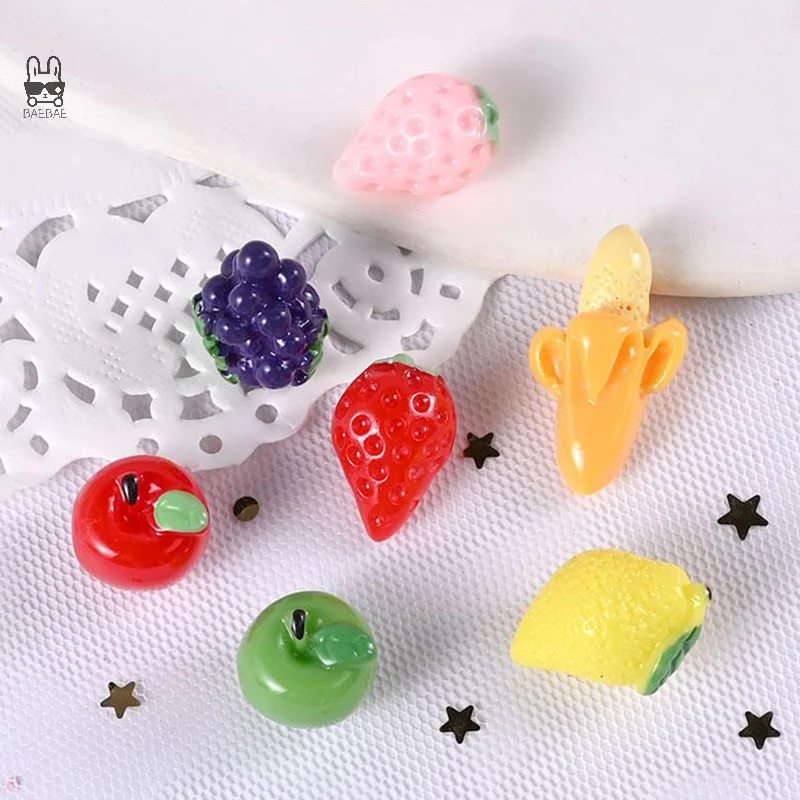 Miniatura Simulação Fruit Dollhouse Toy, Mini Modelo de Fruta Bonito, DIY Acessórios de Jóias, Micro Paisagem, Ornamentos Presentes, 10Pcs por Saco