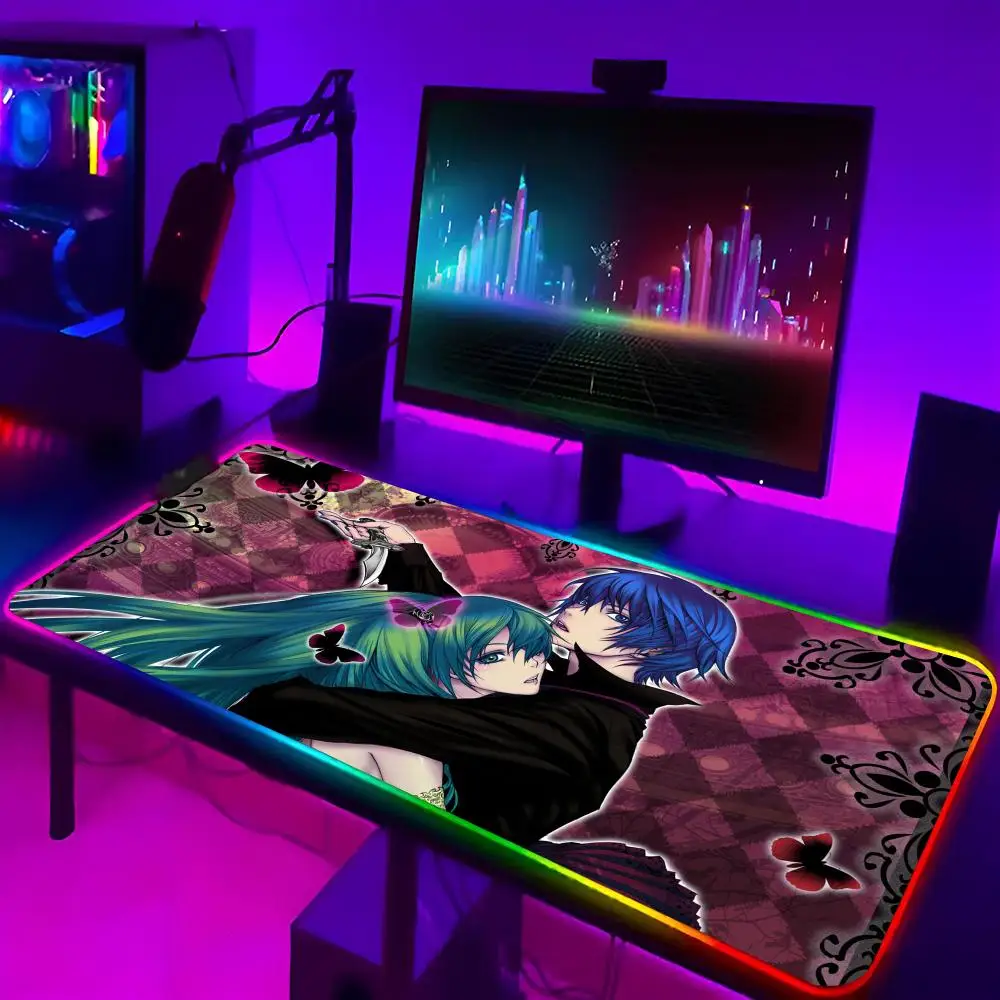 H-Hatsunes MikuS Mouse Pad Xxl Laptop Mat Gaming Rgb Mousepad Backlit video game Keyboard Gamer Girl Table Pads Deskpad