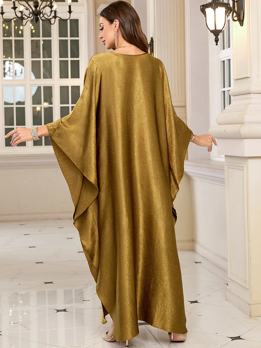 Plus Size-Kaftan-Kleider für Damen, glitzerndes Glitzer-Kaftan mit Fledermausärmeln, Vertuschung, Strand-Maxikleid, Loungewear – Detail 13