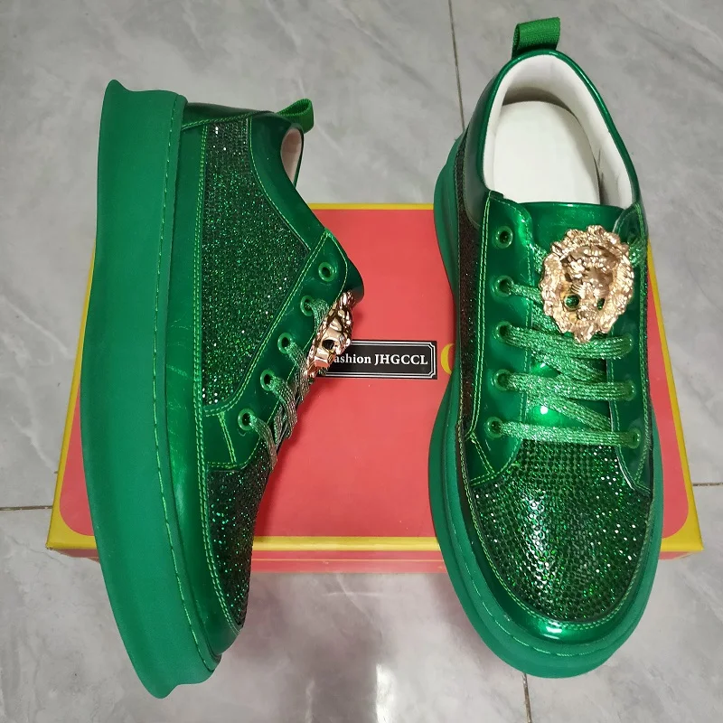 Luxury brand fashion casual shoes Green Network Celebrity sneakers Hip Hop a lazy casual shoes luxury loafersA6