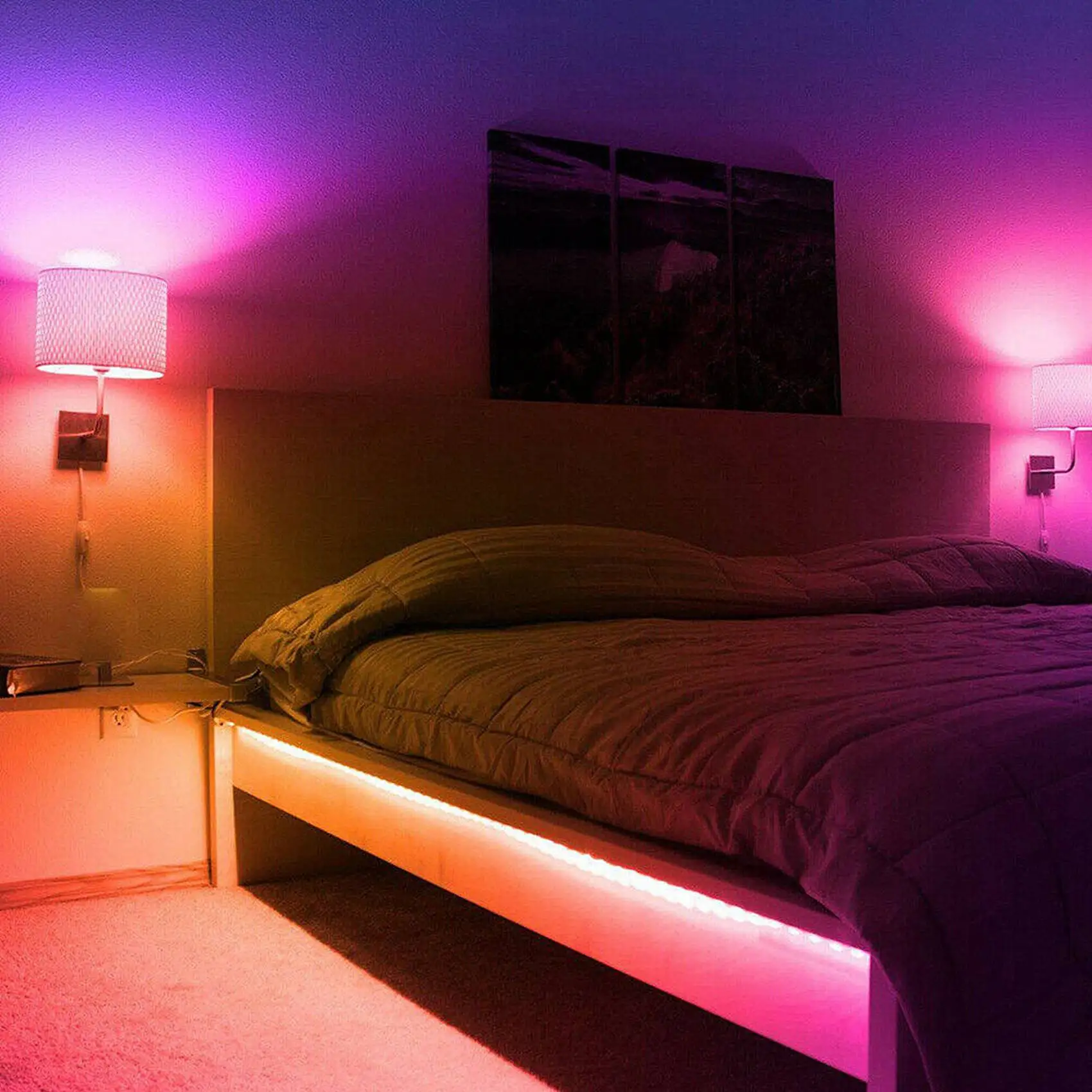 AC88-2X 3W Smart E12 RGB LED Colorful Change Color Bulb With 24 Candle Remote Control Button Milky Lampshade