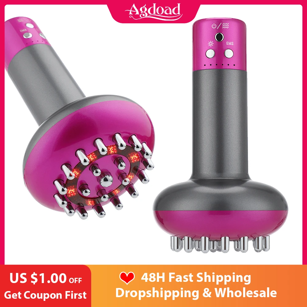 

Rechargeable Meridian Brush Electric 6 Speed Microcurrent Vibration Heating Therapy Anti Cellulite Body Slimming Massager Guasha