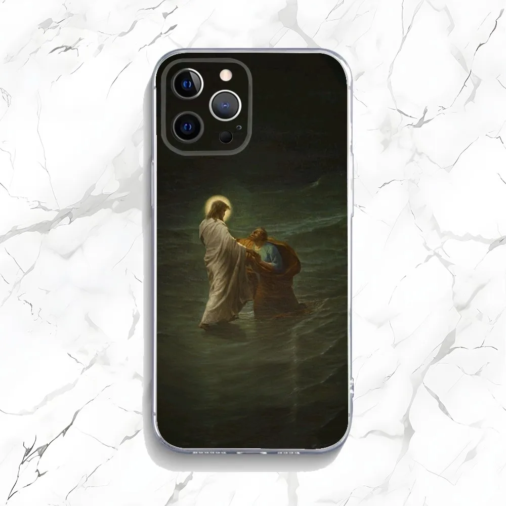 Faith Christian Religious Jesus Phone Case For iPhone 16,15,14,13,12,11 Plus,Pro,Max,XR,XS,X,7,8 Plus,SE,Mini Transparent Shell