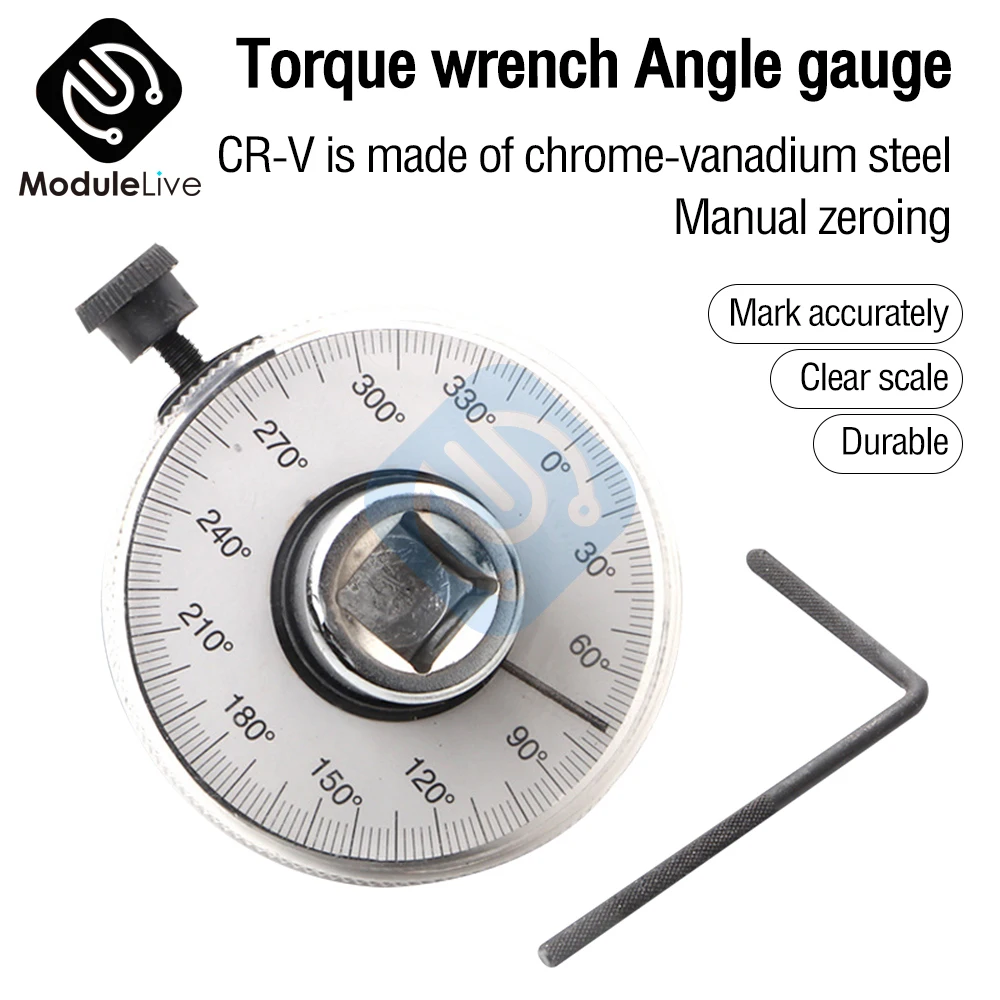 

1/2 Adjustable Angle Torque Gauges Spanner High Hardness Good Toughness Silvering Long Handle Torque Wrench Repairing fo Car