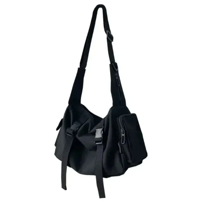Canvas Crossbody Bags for Women Youth Men Fashion Casual Large Capacity Handbags Shoulder Bags Solid Color Ladies Messenger Bag image 6