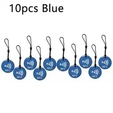 10 個 NFC タグすべての NFC 対応電話用 Ntag213 エポキシ RFID カード 13.56MHz トークン ロープ付き防水
