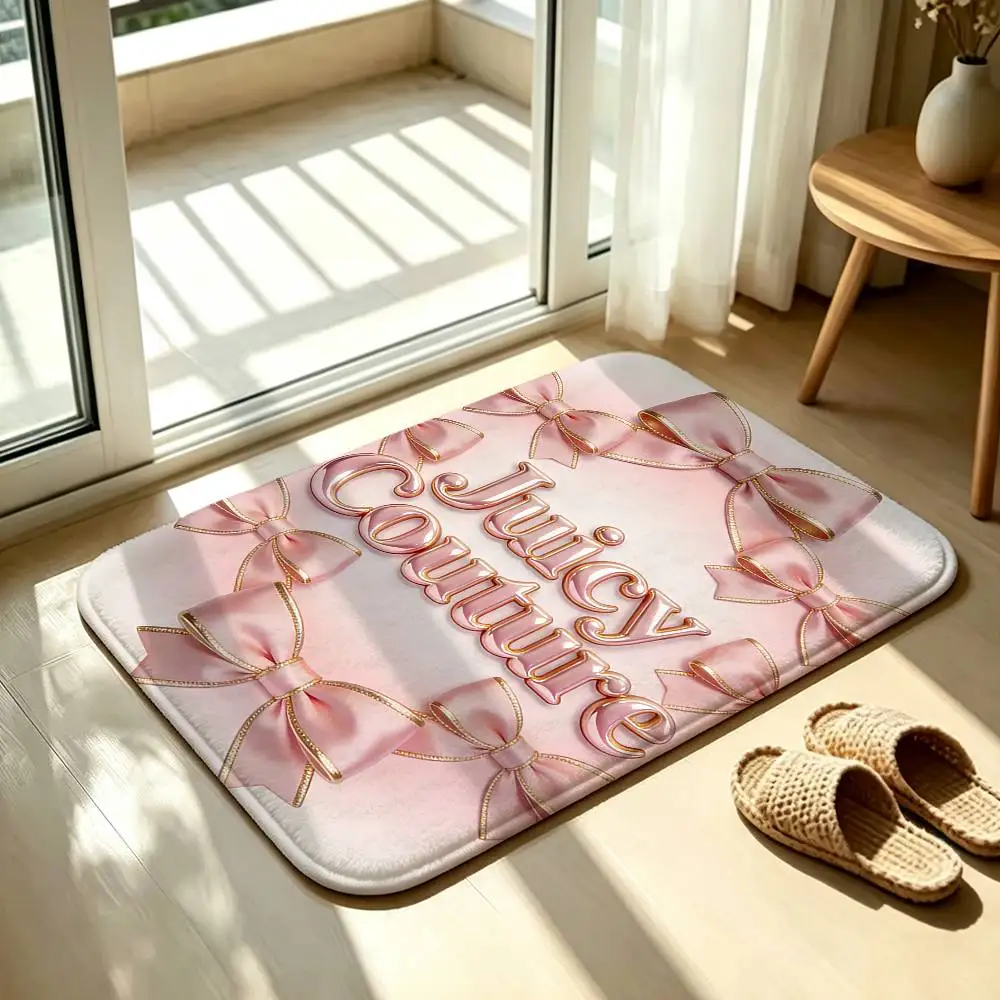 J-Juicy Couture Pink Art Bedroom Decor Carpet  for Living Room Thick Plush Study Floor Mat Home Fluffy Soft Rug
