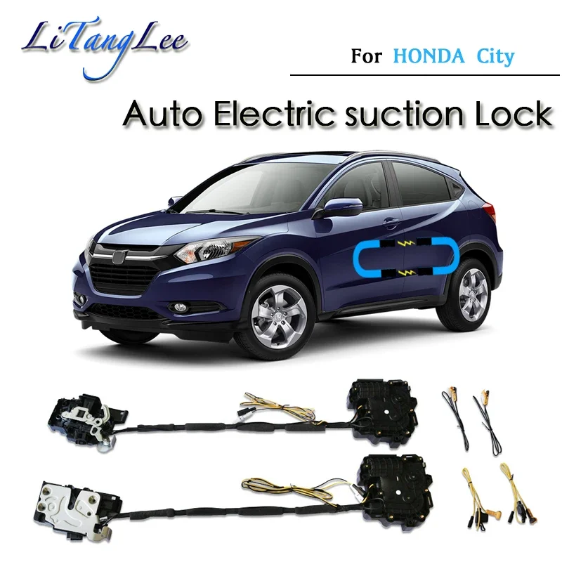 For HONDA City 2015~2019 Car Soft Close Door Latch Pass Lock Actuator Auto Electric Absorption Suction Silence Closer