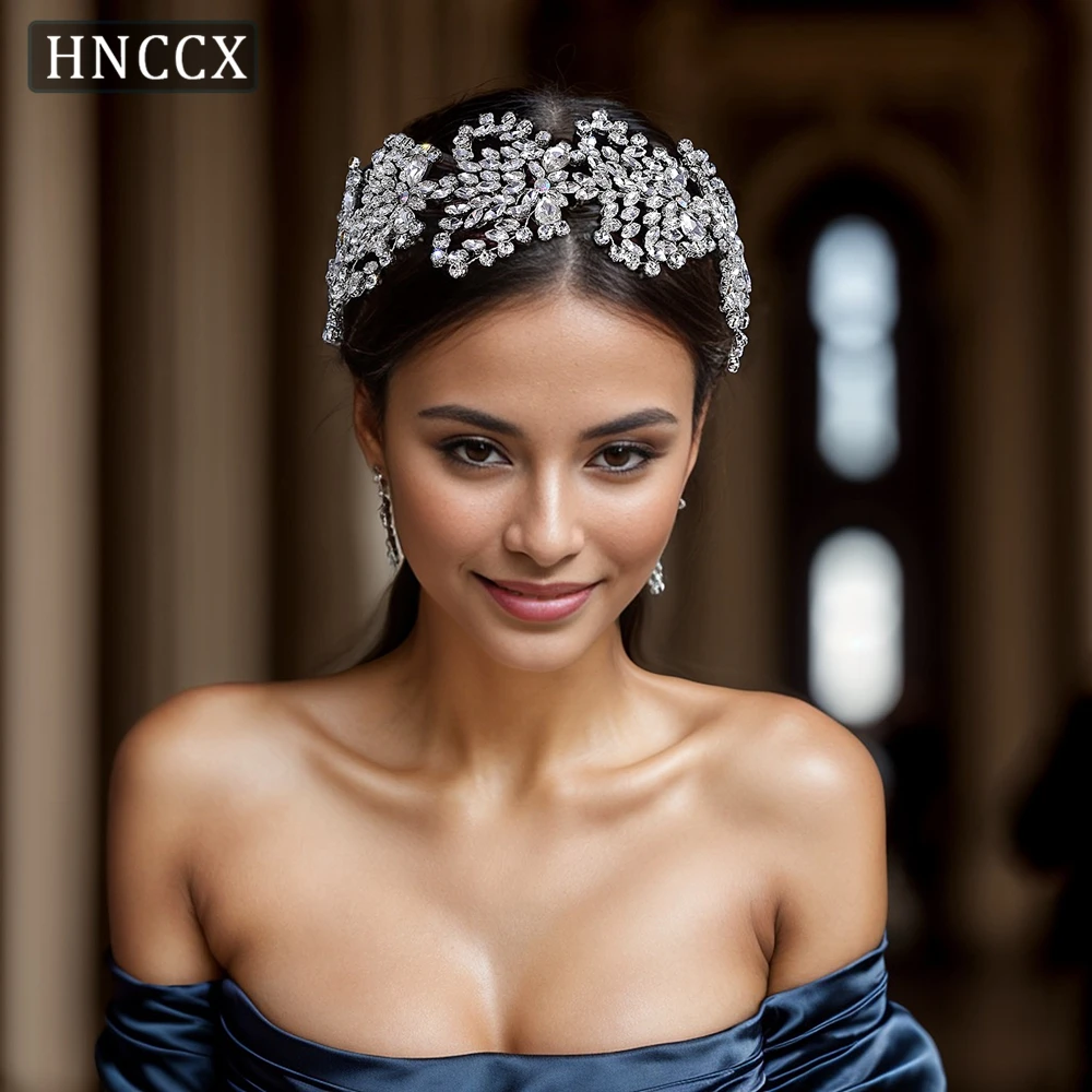 HNCCX Bridal Full Rhinestone Wedding Headdress Headband Luxury Women Hair Accessories Headbands For Women Luxury Designer CP437