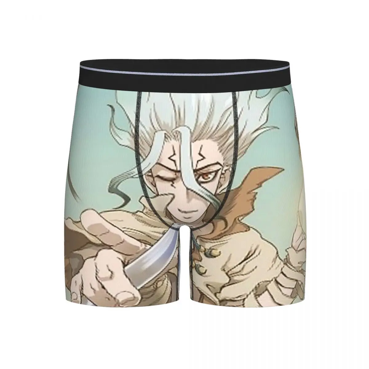 

Long Boxer Underpants Shorts Ishigami Senku Dr Stone Apan Anime Panties Men's Ventilate Underwear for Homme Man Boyfriend Gifts