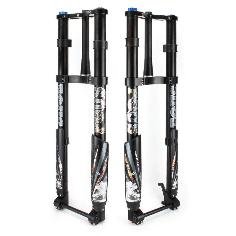 

26" Air Suspension Snow MTB Mountain Bike Front Fork Tapered Alloy Double Crown 4.0" Desert Fat Bicycle Fork 15x150mm BOOST