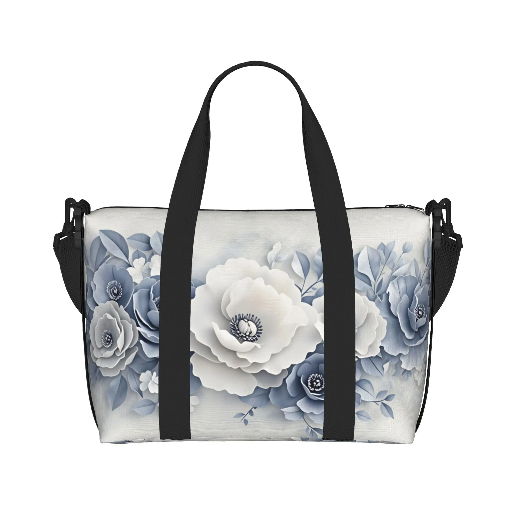 Custom Luxury High 3D Floral Tote Bag Women Large Capacity Fashion Trend 3D Flowers Gym Beach Shoulder Travel Bag