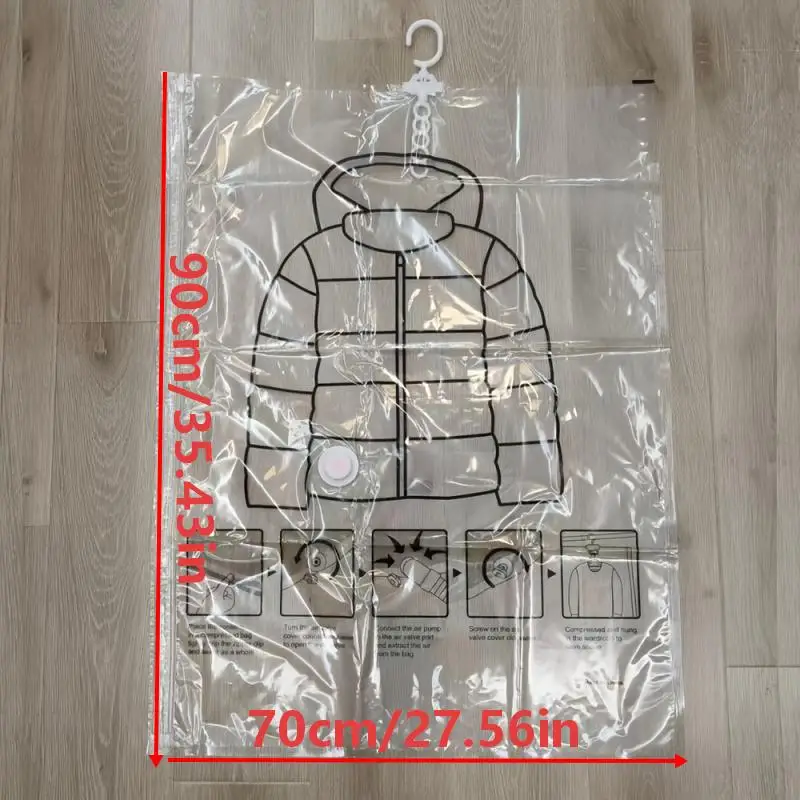 1PC 5-hook Vacuum Bag, Hanging Type, Clothing Compression, Down Jacket Storage Bag, Organizing Bag, Clothing Protection