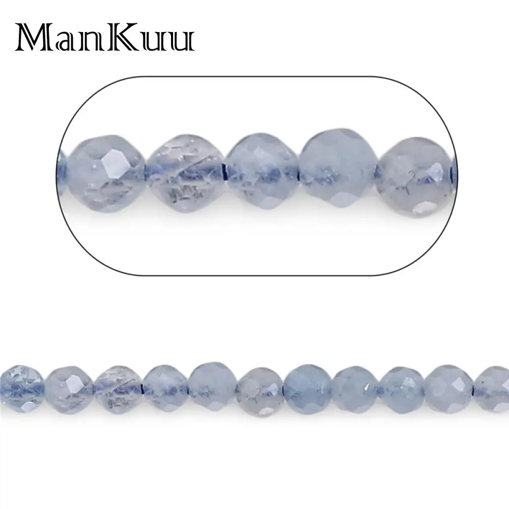 

mankuu 2mm 3mm faceted round natural aquamarine crystal stone beads loose gemstone for jewelry making diy necklace bracelet