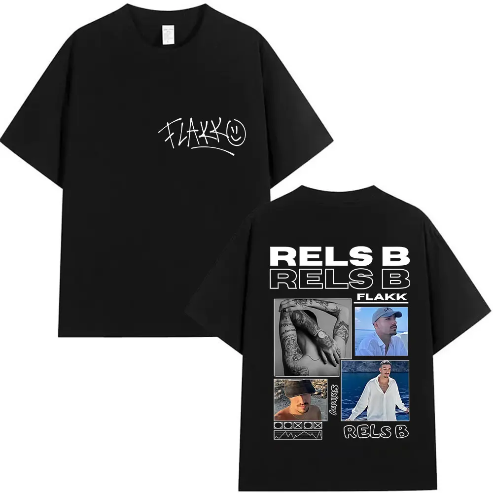 

Rapper RELS B Skinny Flakk Tour 2025 Fans T Shirt Men's Hip Hop Fashion Short Sleeve T-Shirt Clothing Tops 100_ Cotton Shirts