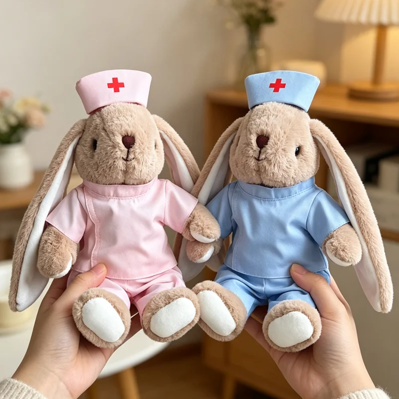 

Creativity Nurse Rabbit Plush Toy Squishy Stuffed Animal for Nurses Cute Medical Theme Graduation Gift for Healthcare Workers