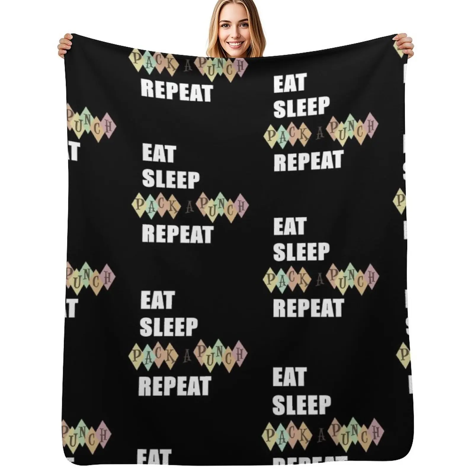 Eat Sleep Upgrade Repeat Throw Blanket decorative Giant Sofa Blankets For Baby Bed christmas gifts For Decorative Sofa Blankets