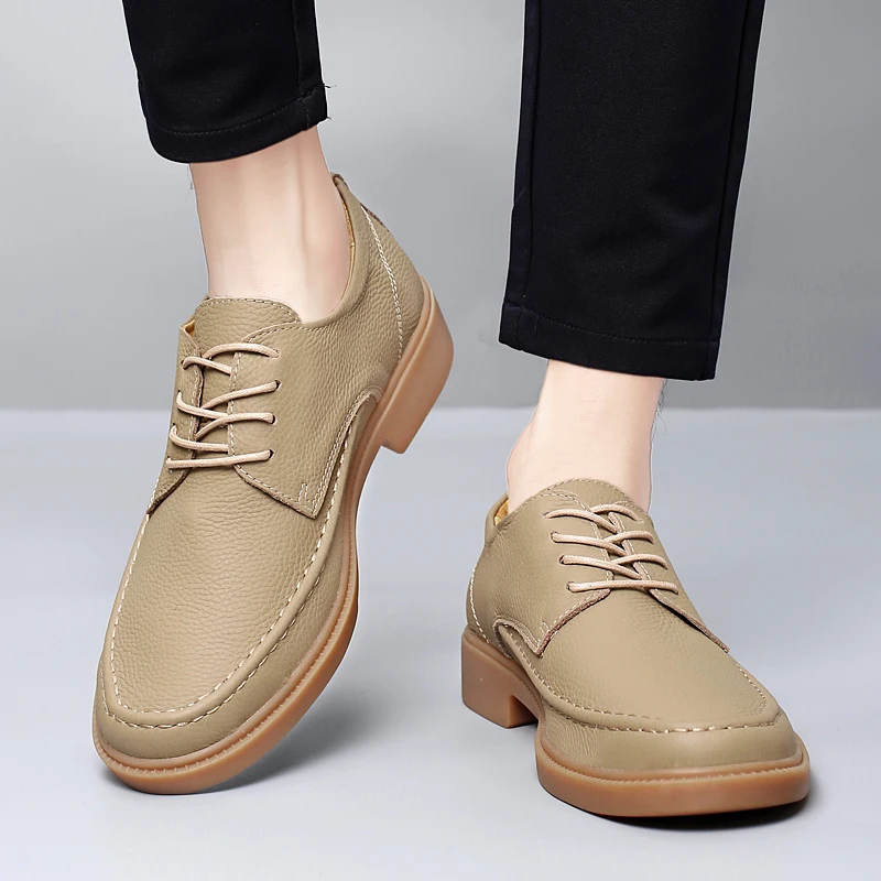 

Мужская дышащая и нескользящая рабочая одежда для альпинизма, высококачественная мужская удобная повседневная кожаная обувь на шнуровке