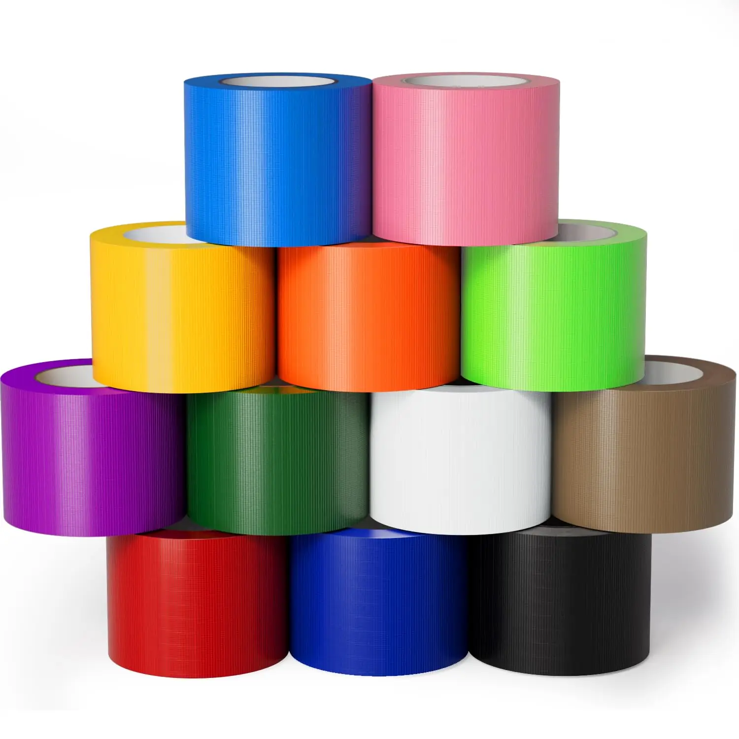

12-Pack Rainbow Colored Duct Tape 10 Yards x 2 Inch Heavy Duty, Waterproof Color Duct Tape Tear by Hand, Strong Adhesion