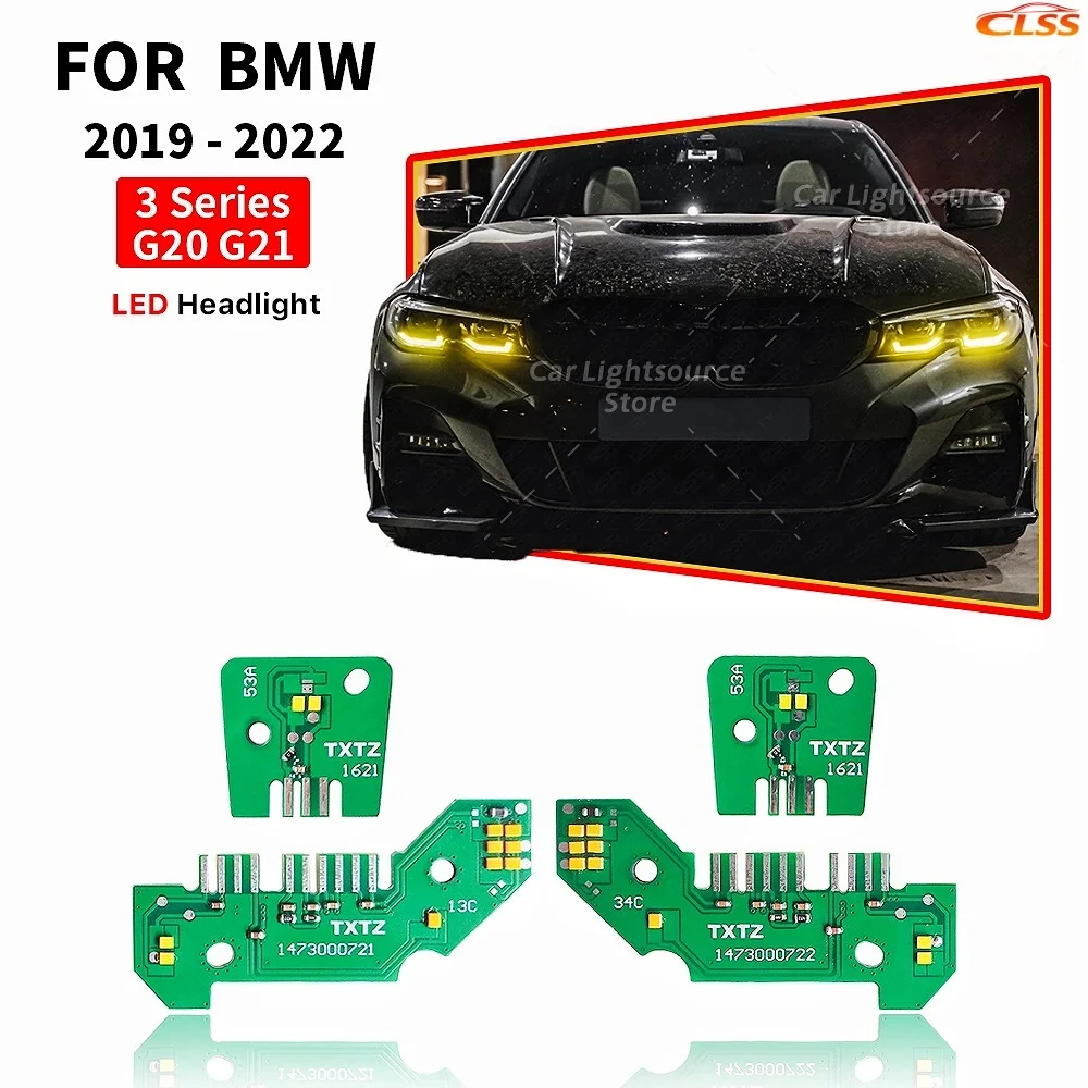 

Светодиодные модули Angel Eye DRL для BMW 3 серии G20 G21 2019-2022, улучшенные фары, дневные ходовые огни, желтый, синий, красный цвета.