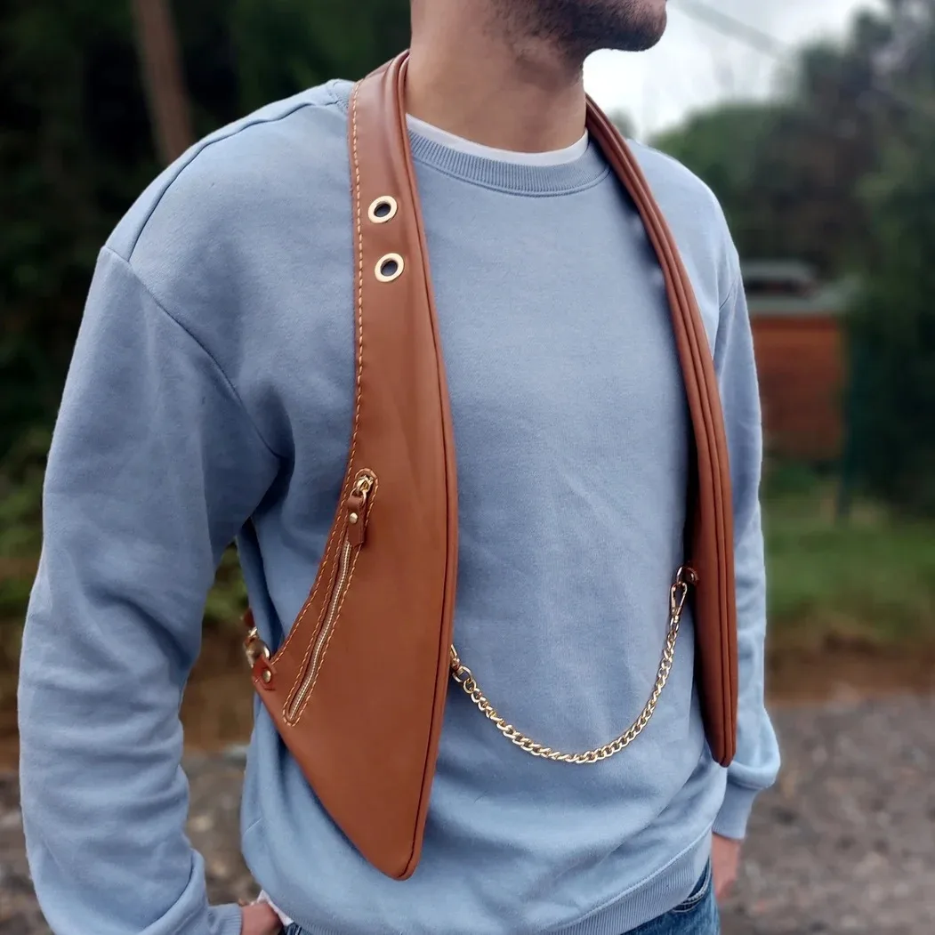 

New Europe And The United States Steampunk Medieval Cosplay Leather Men And Women Daily Underarm Bag Cell Phone Coin Purse