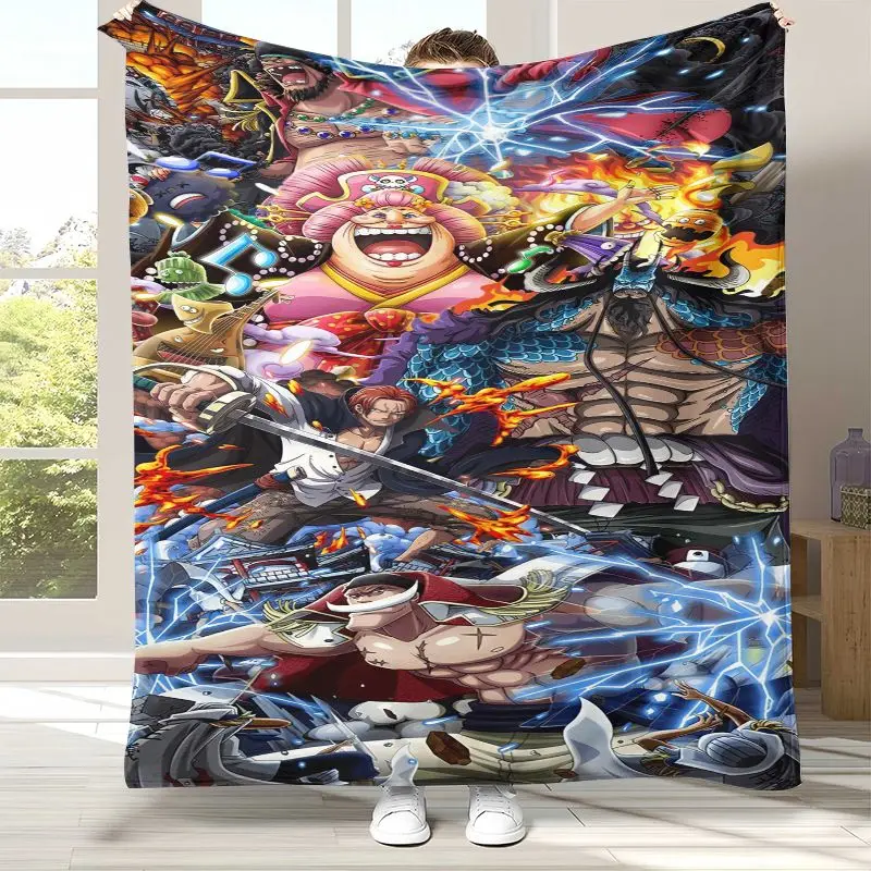3D Anime Zoro One P-Piece Straw Hat Pirates Soft Flannel Throw Blanket,Cozy Warm Blanket for Bed,Sofa,Living Room,Picnic,Camping