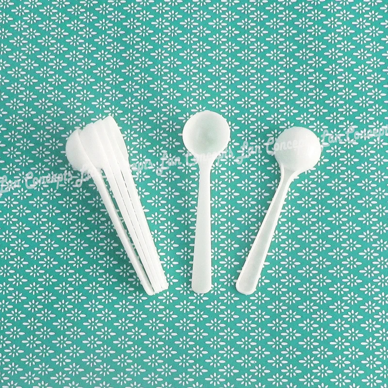 

3ML Food Grade PP Measuring Spoon 1.5 gram white Plastic Scoop 1.5g Measure Spoons - 200pcs/lot free shipping