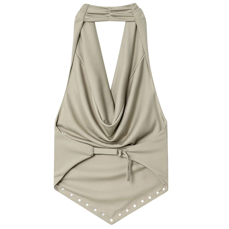 HXAO الرسن المحاصيل الأعلى النساء الدبابات و كاميس أكمام بوستير تانك القمم للمرأة Ruched رصع عطلة الأعلى عارية الذراعين مثير القمم