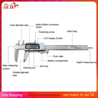 6inch Digital Vernier Calipers 0-150mm Lcd Electronic Caliper, Carbon Fiber Gauge, Height Measuring Tools Instruments Micrometer