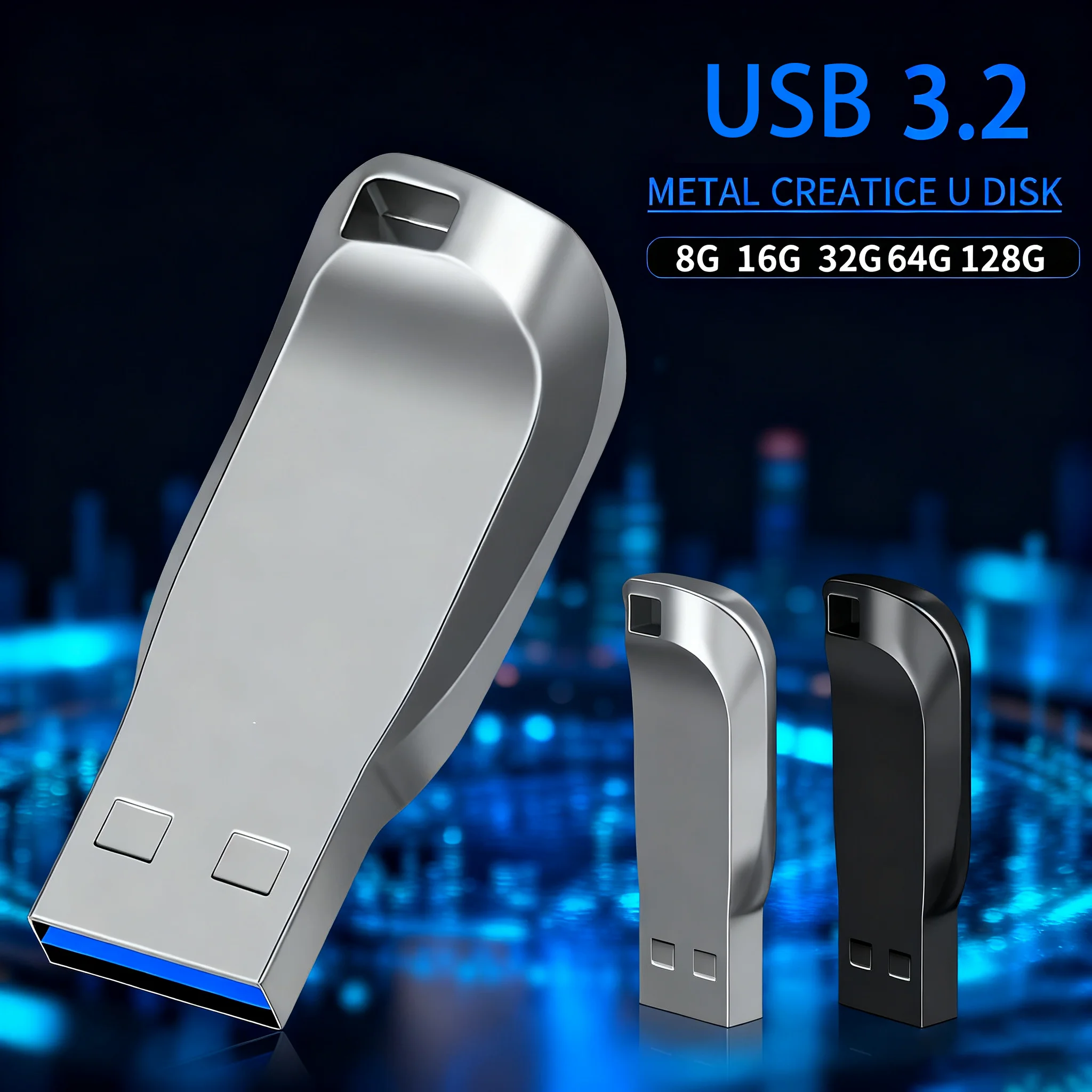 3.2 محرك فلاش USB فائق السرعة 128 جيجابايت USB 3.2 محرك فلاش USB عالي السرعة 64 جيجابايت 32 جيجابايت 16 جيجابايت 8 جيجابايت قلم معدني محرك فلاش USB 3.2 #3