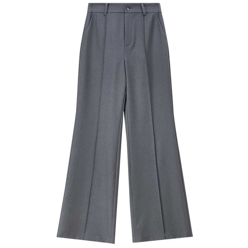 SENTUBILA Women's Flare Pants 2026 New High Waist Slim Fit Linen Long Trousers Spring Commute Solid Clothes for Woman 161KE5851