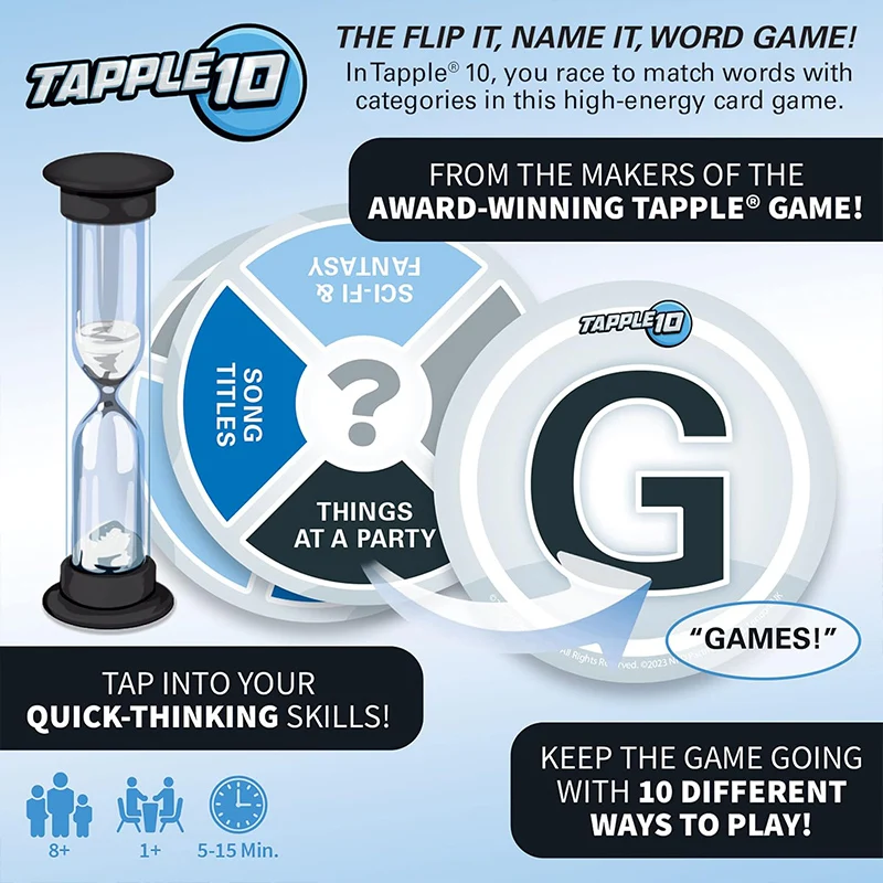 Tapple 10 and Spanish/German Tapple - 10 Classic and New Word Games in One Box | Hours of Fun and Learning for the Whole Family