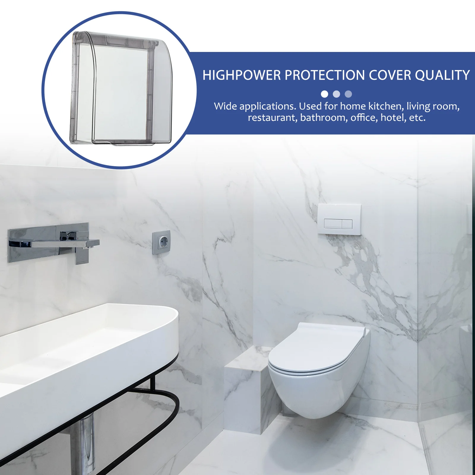 

2 шт. многоразовые водонепроницаемые защитные накладки на розетки, самоклеящиеся, для ванной комнаты, защита от брызг, для настенных выключателей