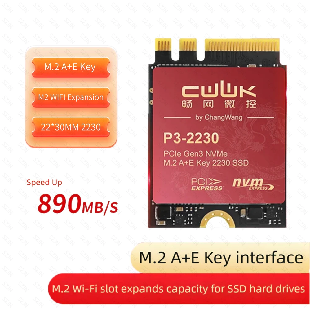 

M.2 A+E Key NVME SSD 256G-1T PCIE 3.0 X1 Сигнал для интерфейса M2 WIFI Поддержка только жесткого диска Протокол PCIE Система SSD