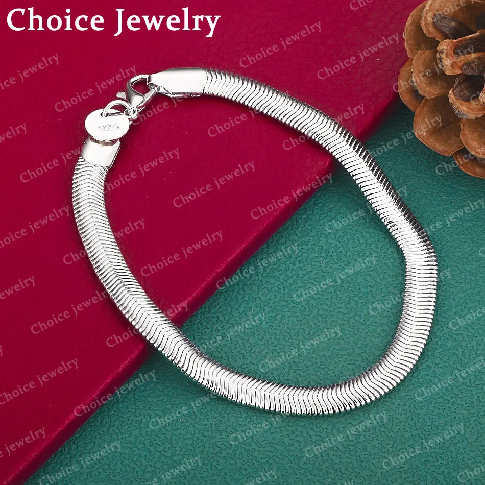 925 Sterling Silver Snake Chain Bracelet For Men and Women Fashion Jewelry Popular Versatile Generous Birthday Gifts