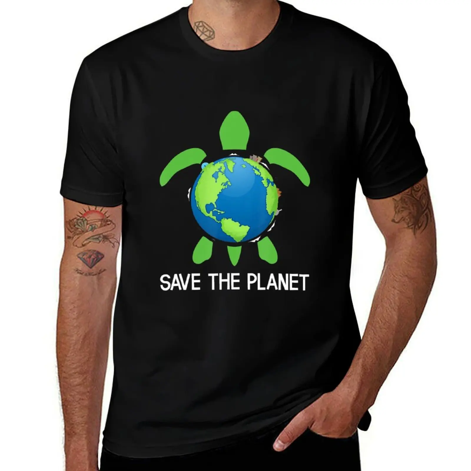 Save The Planet Earth Day Environment Turtle Recycle Ocean T-Shirt Novelty Graphic Tee Shirt T-Shirt