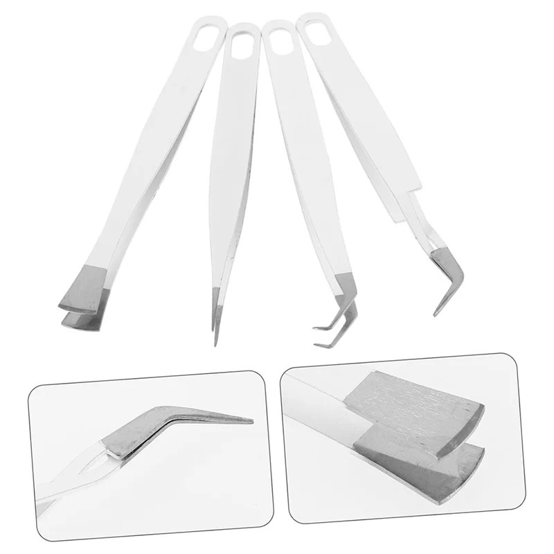 【NEUER VERKAUF】 Präzises 4-teiliges Pinzetten-Set aus Edelstahl für Schmuck, Make-up zum Basteln, DIY-Projekte