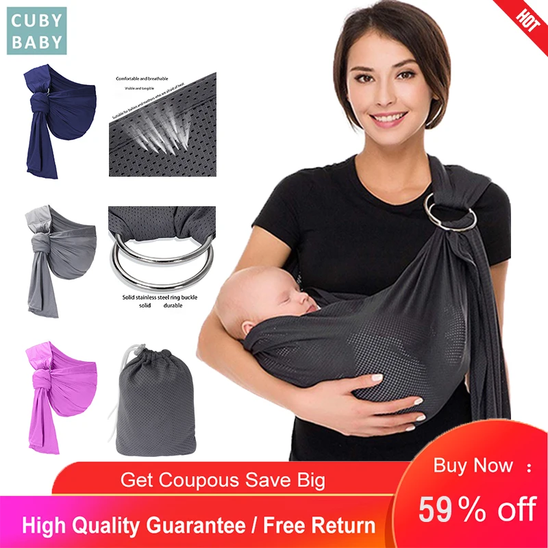 Baby Carrier Wrap Ring Sling Baby Carrier Breathable desh Fabric Ideal for Summers Kangaroo Newborn  Infant Child Sling 0-24M