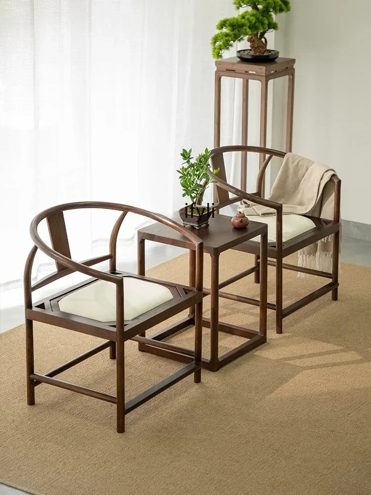 Chinese solid wood armchair three-piece Taishi chair, master official hat chair guest chair palace leisure chair meditation