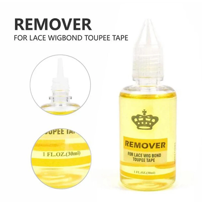 30Ml Wig Glue Remover For Lace Wig/Toupee/Closure/Tape Hair Extension Clear Remover For Adhesive Tape Yellow Liquid Glue Remover