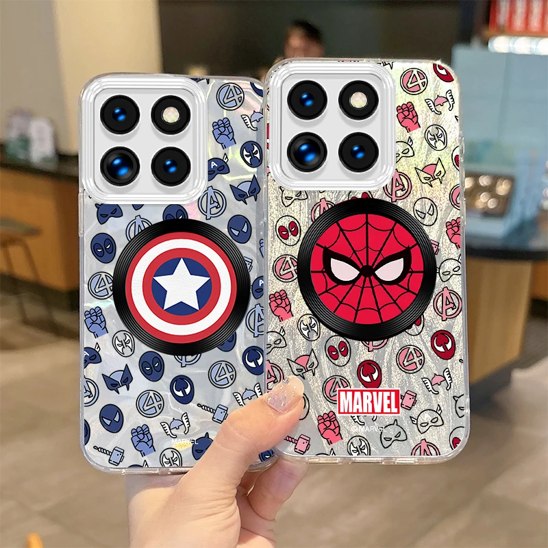 Super Hero Spider-Man Thor Gradient Marvel Phone Case For Xiaomi Poco X6 X3 F6 M6 M4 Pro C61 13T 11 Lite Matte Phone Back Cover