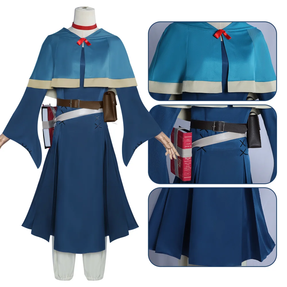 Anime Delicious in Dungeon Marcille Donato Costume Cosplay Parrucca Marcille Donato Abbigliamento magico Carnevale di Halloween Vestiti da donna