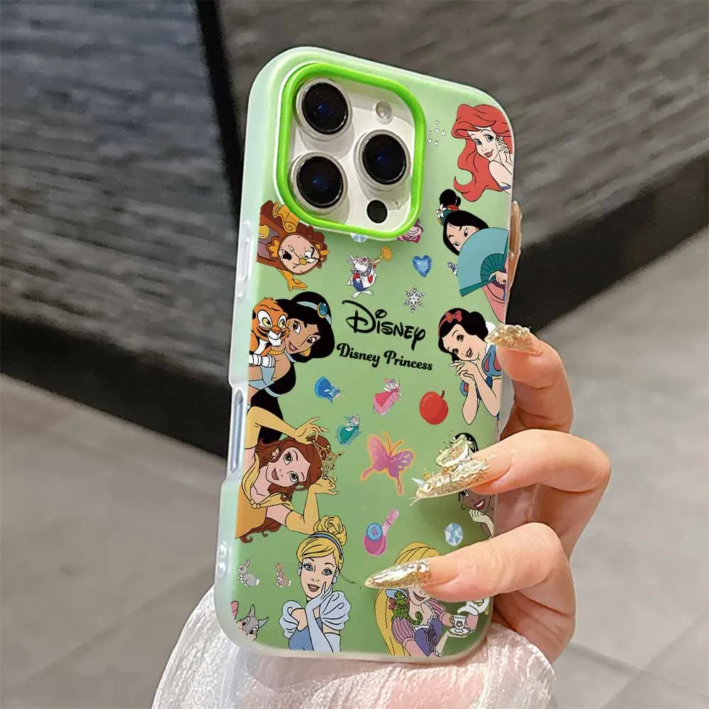 Coque de téléphone princesse Disney, étui à la mode pour iPhone 17 AIR 16 15 14 13 12 11 Pro Max Plus, coque mate au toucher