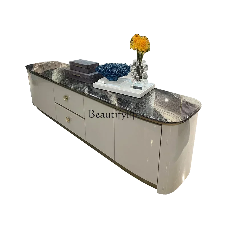 

LJYld 14 Light luxury high-end solid wood high-end TV cabinet Italian light luxury floor TV cabinet
