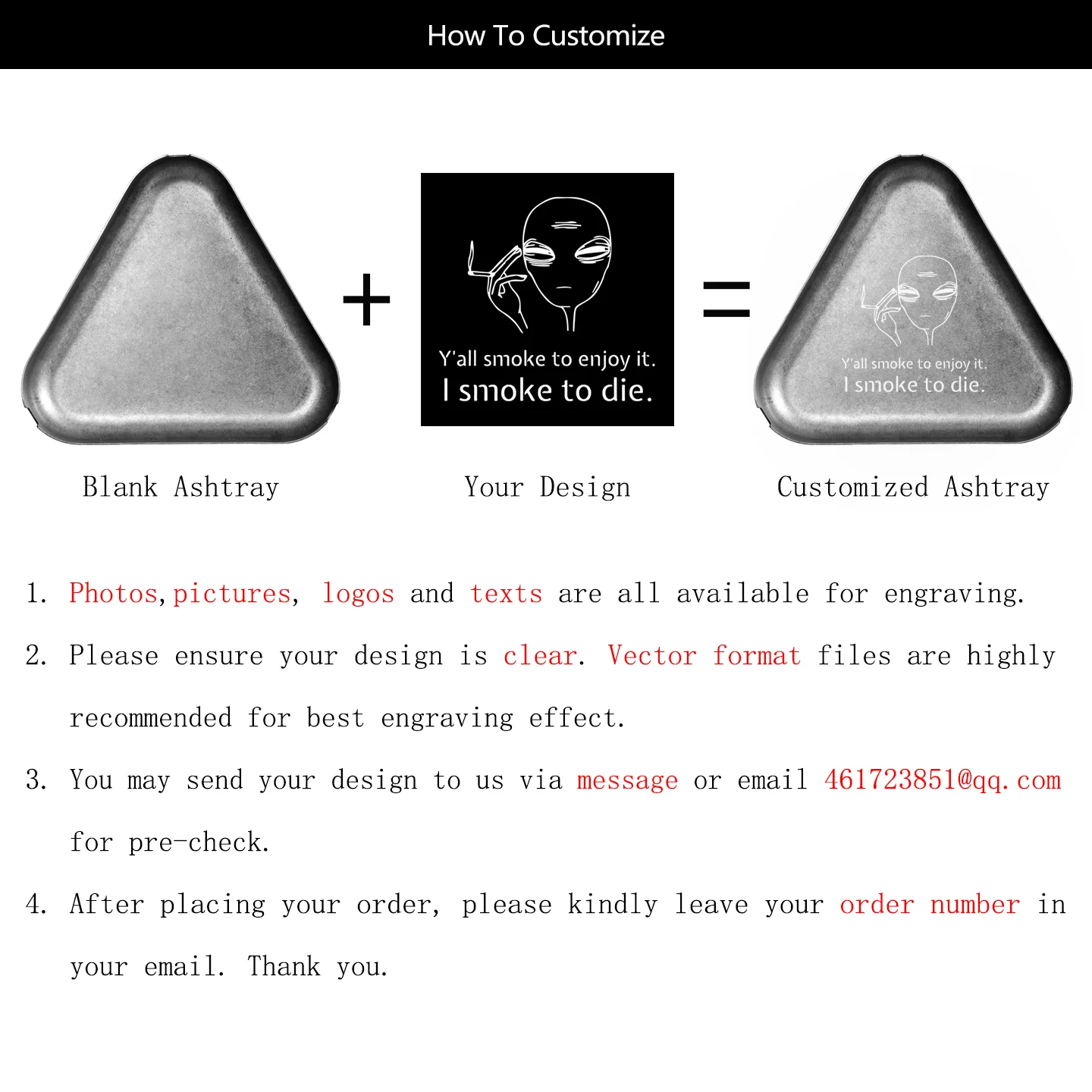 304 Stainless Steel Ashtray Photo Custom Logo Vintage Distressed Korean Style Cigar Ashtray DIY Laser Engraving Gift For Men