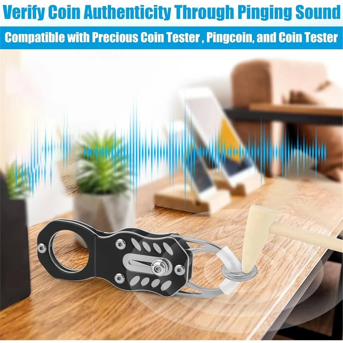 Silver Coin Tester Kit, Gold Testing Kit,Include Coin Holder, Magnifier, Magnetic Clasp, Calipers, Measuring Mat