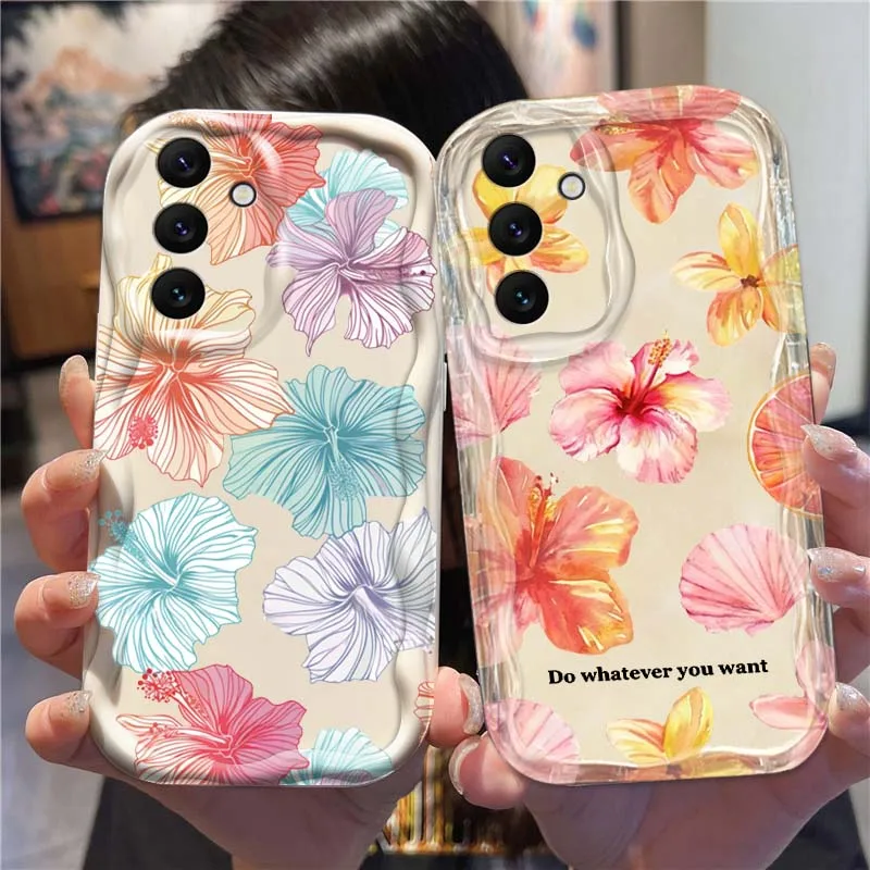 

Pure flowers beautiful Art For Samsung A73 A72 A71 A56 A55 A54 A53 A52 A51 A32 A36 A26 A25 A13 A14 5G Wave Oil Phone Case