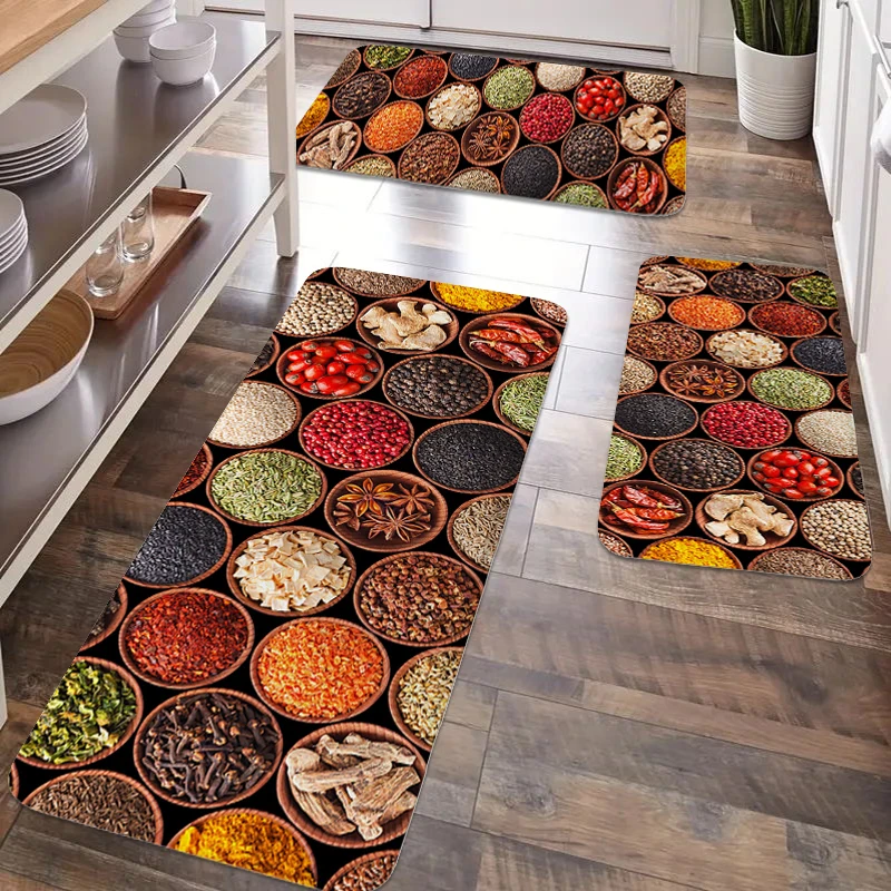 Washable Non-slip Kitchen Mats Carpet Living Room Bedroom Rug Flannel Soft Foot Mat Useful Things for Home Decorations Bathmat